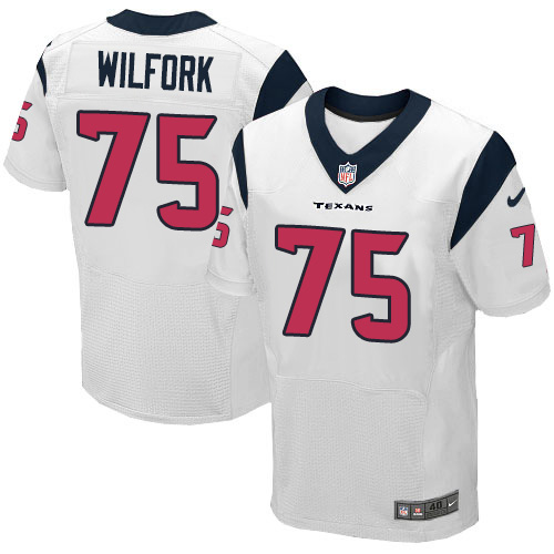 Men's Elite Vince Wilfork Nike Jersey White Road - #75 NFL Houston Texans